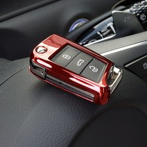 폭스바겐 신형 폴딩키 케이스 티구안 골프7 홀더, 레드크롬