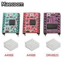 RC모터마운트 모터 추천A4988 Drv8825 스테퍼 모터 드라이버 모듈 SKR V1.3 1.4 GTR MKS GEN 보드 용 방열, 02 10pcs_02 A4988 Red
