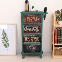 레트로 서랍 캐비닛 헤어 살롱 뷰티 살롱 제품 도구 카트 단단한 나무 사물함 미국 국가 이발사 보관 캐비닛, 전체 의상, 최신신모델Four-drawF스타일