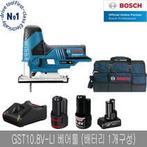 보쉬 GST10.8V-LI 충전 직소 세트 툴백L 배터리1개, 6Ah