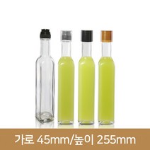 유리병 사각투명250g(A) (계량더블캡), 우드무늬, 1개
