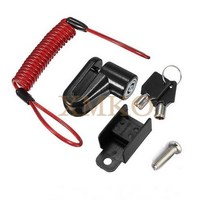 도난 방지 디스크 브레이크 잠금 스틸 와이어 휠 잠금 디스크 브레이크 킥스쿠터 m365 ninebot es1 es2 electric scooter, 철사로 된 검은 자물쇠