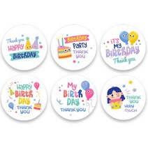 생일축하해줘서 고마워 답례스티커 100매입, 상큼파티