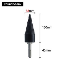 공구 장작 스플리터 콘 릴 비트 라운 육각 사각 생크 목재 브레이커 분할 목공 도구 32mm 38mm 42mm 50mm 1개, [04] 4Pcs-32mm