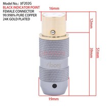 Viborg-24K 골드 로듐 도금 순수 구리 3 핀 수 암 XLR 플러그 밸런스 커넥터 잭 Hifi 오디오 마이크 DAC, 04 XF202G-BLACK