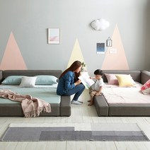 [방수커버증정+빠른배송] 도담 뉴 저상형 패밀리침대 저상형침대 데이베드 아기침대 유아침대 슈퍼싱글 퀸 킹, 4. 독립 20T 매트리스, 01. SS+SS (2.5m), A. 밸런스형_아이보리(패브릭레더)