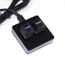 미니 바로 가기 키보드 Ctrl-C 복사 접착제 기계식 스위치 DIY 프로그래밍 가능 OSU 2 키 키패드 블랙 화이, 한개옵션2, 04 Black, 04 레드 스위치