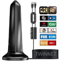 TV 안테나 스마트 디지털 HD 실내 증폭기 HDTV 케이블, 검은색