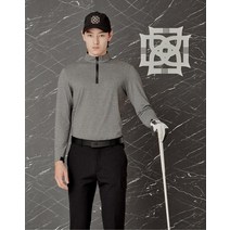 21FW [PREMIUM CLASSIC] 그레이 조직감 스트레치 반집업 티셔츠 DGTS1C612G2