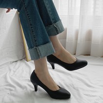 나나구두 여성 미들굽 여자 면접구두 승무원 구두 6cm