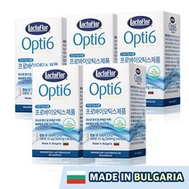 [락토플러] 옵티6 5BOX (360mg x 60캡슐 x 5box) 10개월분 불가리아 직수입 유산균 옵티식스 100억 CFU 프로바이오틱스 장건강 프리미엄 유산균, 60정, 5박스