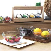 빈티지 유리볼 팥빙수 아이스크림 그릇 3p 집들이선물 예쁜접시 화채볼, 핑크플라워