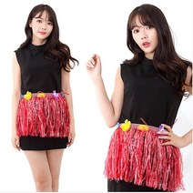 하와이 훌라치마 체육행사 장기자랑 운동회 체육대회 응원 단체복, 하와이훌라스커트치마(30cm)핑크