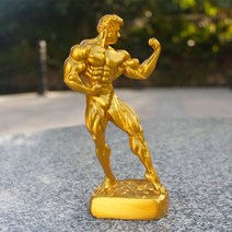 JINGHENG 자아 다듬기 조소 보디빌딩 경기 각인 트로피 헬스장 엔틱한디자인 근육 남자 기념품, 초코스낵색깔스몰자골드권좌, 1개