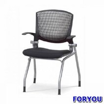 Foryou3160 회의용 고정의자 멜론 팔유 사출 쿠션 의자 학생 책상 사무, 블루