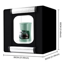 40cm 조명 박스 테이블 상단 사진 스튜디오 접이식 LED 5500K 밝기 조절 라이트 박스 사진용 사진 배경 종이 5 개 포함, CHINA_80CM box, 80CM box