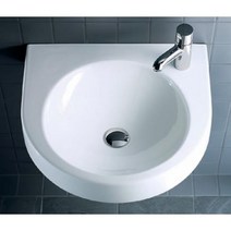 [DURAVIT] 아키텍 - 044958 (575x520x110) 벽걸이 세면기 유광화이트 (無홀 1홀-좌우선택), 無홀, 무홀