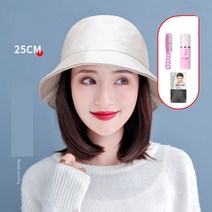 미루시노 여성용 모자 일체형 긴 머리 짧은 머리 스트레이트 롤 헤어 통가발 RUN2195, E-TYPE, 25cm