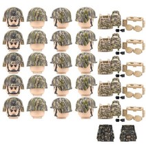 레고호환 부품 블럭 블록 피규어 특수 부대 육군 군인 빌딩 경찰 무기 카모 조끼 배낭 벽돌 액세서리 장난감, us101-b