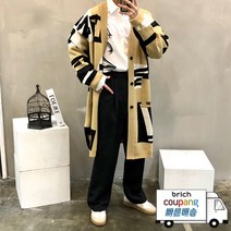 맨스토리 / [무배+쿠팡단독특가] 옆트임 오버핏 퍼즐 레터링 남자 봄 롱 가디건 남성용 간절기 4컬러 바로배송