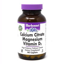 Bluebonnet Nutrition Calcium Citrate Magnesium Vitamin D3 블루보넷 시트르산칼슘 마그네슘 비타민D3 90정, 1개, 90