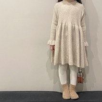 롱 니트원피스 Autumn Winter fashion knitted solid color dresses ruffles warm all-match long sleeve dress k
