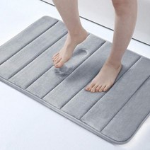 Olanly 실리콘 목욕 매트 미끄럼 방지 샤워 욕실 러그 메모리 폼 카펫 부드러운 발 돌 바닥 초흡수성 빠른 건조, 43x61cm(17x24inch), gray_4