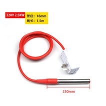 돼지 꼬리 히터 봉 디지털 전기 미니 온수기 뜨뜨봉 카페 dc 12v 24v 침수 카트리지, O.220V 2.5kw(1.5m)+ 스위치