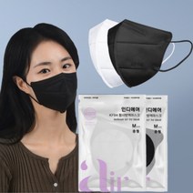 황사방역 마스크 KF94 새부리형 중형 개별포장 비말 미세먼지 일회용 여름 중학생 고등학생, 검정 50매