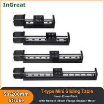 어닝레일 CNC 선형 레일 가이드 스테이지 T 형 미니 스테퍼 모터 액추에이터 50-300mm 스트로크 슬라이딩, 05 12mm Pitch_03 150mm