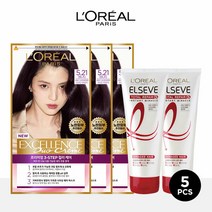 Hmall기획세트 로레알파리 엑셀랑스 듀오크림 염모제 3개+미라클 헤어팩 170ml 2개, 3호 흑갈색x3_헤어팩x2