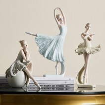 유럽풍 발레 조각상 인테리어 장식인형 소품 빈티지 오브제 개업선물, 07.연녹색 투투 발레리나