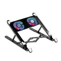 사일런트 선풍기 노트북 쿨러 패드 높이 조절 가능한 스탠드 11-17.3 인치, 1PCS Black 2 Fans