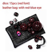 poludie 15 pcs dnd 주사위 세트 다면체 보드 게임 롤 플레잉 습기 d rpg d3 d4 d5 d6 d7 d8 d10 d d12 d16 d20 d24 d30 d60 d, 눈이 있는 빨간 글꼴