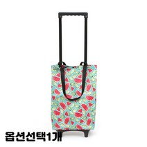 똑딱이 잠금 시장가방 바퀴 장바구니 캐리어 핸드카트 쇼핑카트 손수레 종류선택 1개, 수박패턴