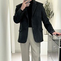 치트키 젠트 체크 세미 자켓