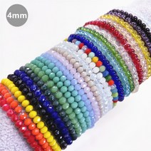 4mm 론델컷 크리스탈 시드비즈 팔찌재료, 원구형, o 오팔화이트(N38-o)