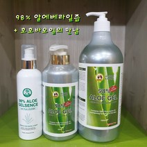 뉴셀테라피 호호바스토리 98%호호바 알로에 겔 에센스 1000ml 호호바오일이함유 촉촉함이 오래지속+시트마스크 1박스
