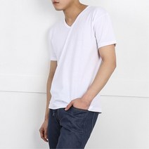 남성 데일리 브이넥 코튼 베이직 반팔티 40대 데님코디 기본패션 30대 여름