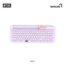 BT21 무선 키보드 캐릭터 노트북 치미 타타 쿠키 알제이 코야 슈키 망 귀여운 굿즈 디자인 편집 사무용 업무용 타자기 동그란 조약돌 리틀버디, BT21블루투스무선키보드 쿠키