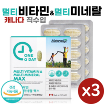 캐나다 직수입 멀티 비타민 미네랄 맥스 90정 여성 남성 종합 비타민 가족 영양제 Multi Vitamin Mineral, 3개