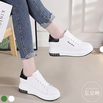 도오빠 여성 가죽 키높이 운동화 스니커즈 7CM 하이탑 런닝화 경량 발편한 쿠션 여름 여자운동화