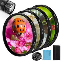 52mm 클로즈업 렌즈 필터 키트 Fotover 4개(+1 +2 +4 +10) 캐논 니콘 소니 펜탁스 올림푸스 후지 DSLR 카메라용 렌즈 필터 백이 있는 매크로 렌즈 클로즈업 렌즈 필터 키트 세트-37606, 46mm