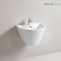 CL-382/대림바스/평면붙임세면기/반다리세면기/일체형세면기/욕실세면대, 수동, I자트랩 (바닥배수), 대림정품폽업/트랩(+25000)