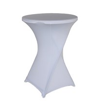 80x110cm 파티 바 식탁보 높이 스트레치 라운드 칵테일 테이블 스판덱스 라이크라 호텔 웨딩 테이블 천으로 장식 테이블 천으로, 하얀색, 직경 80x110cm