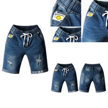 애니진 여성용 5부 스마일 청반바지 밴딩 청바지 0714