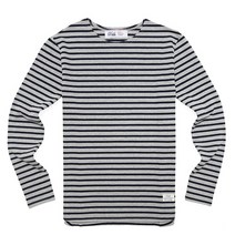 DRIFE BORDER TEE-GREY/NAVY 326794