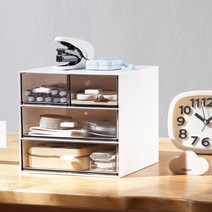 똑소녀 수납정리함 투명 미니서랍 다용도 데스크 무한수납정리함, 04.서랍형수납함 핑크, 4칸