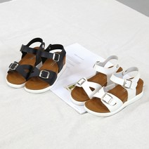 버클 웨지힐 벨크로 통굽 샌들 (5.5cm) 스테어