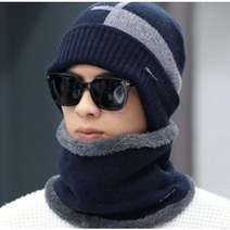 남성비니 넥워머 세트 빙어 낚시 겨울 축제 얼음 썰매 송어 산천어 랍스터 좌대, 블랙